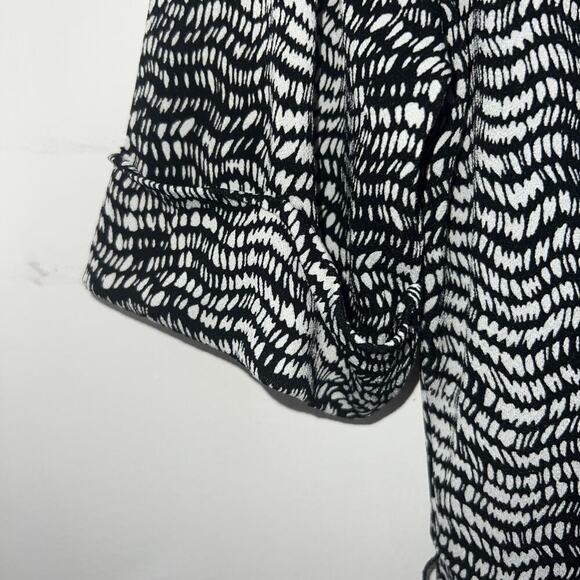 Apt. 9 Black and White Patterned Midi Dress Size Large - Picture 3 of 7
